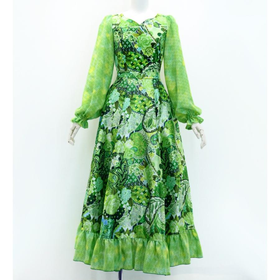 フラメンコ パッチワーク柄 セットアップ グリーン S-Lサイズ FBS-24 | 