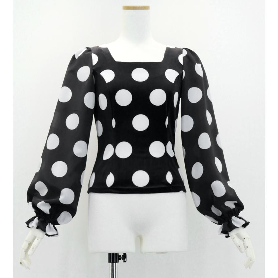 フラメンコ 水玉 セットアップ ブラック×ホワイト S-Lサイズ FBS