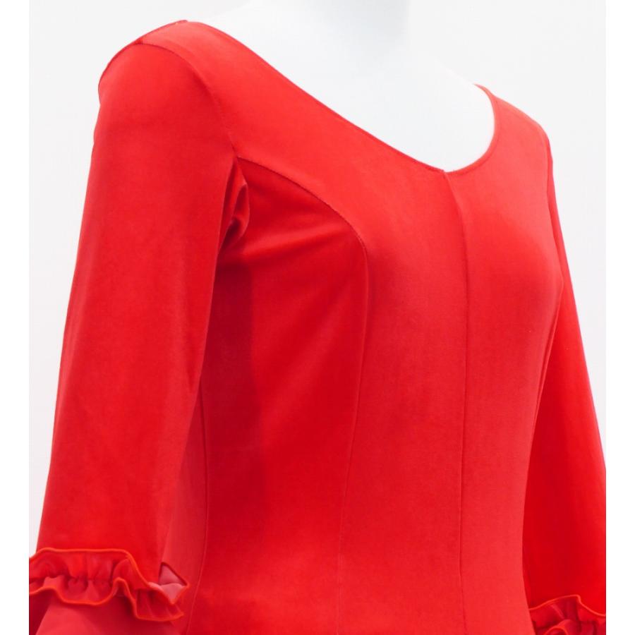 フラメンコ ベルベット フリル ワンピース ダークレッド S-Lサイズ FD-2 |  | 04