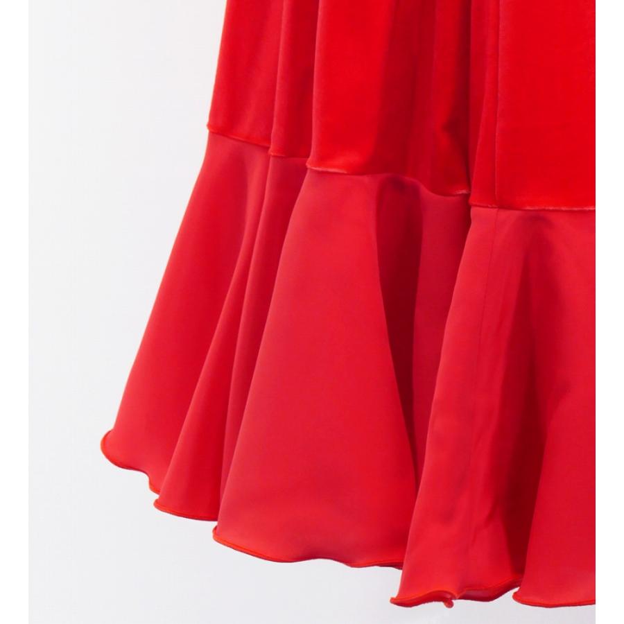 フラメンコ ベルベット フリル ワンピース ダークレッド S-Lサイズ FD-2 |  | 07