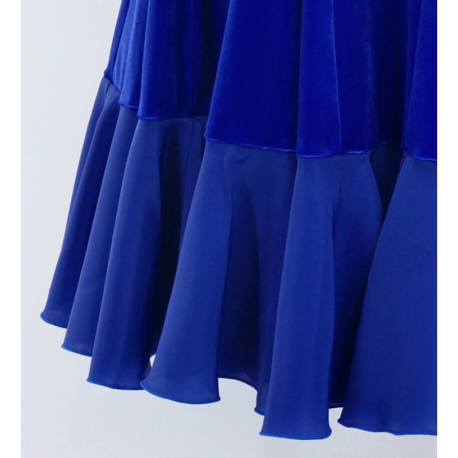 フラメンコ ベルベット フリル ワンピース ロイヤルブルー S-Lサイズ FD-3 |  | 07