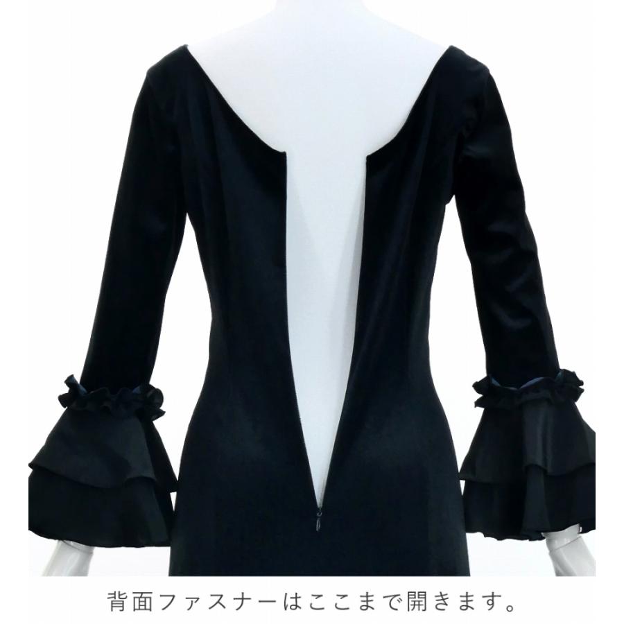 フラメンコ ベルベット フリル ワンピース パッチワーク柄 グレー＆ブラック S-Lサイズ FD-6 |  | 08