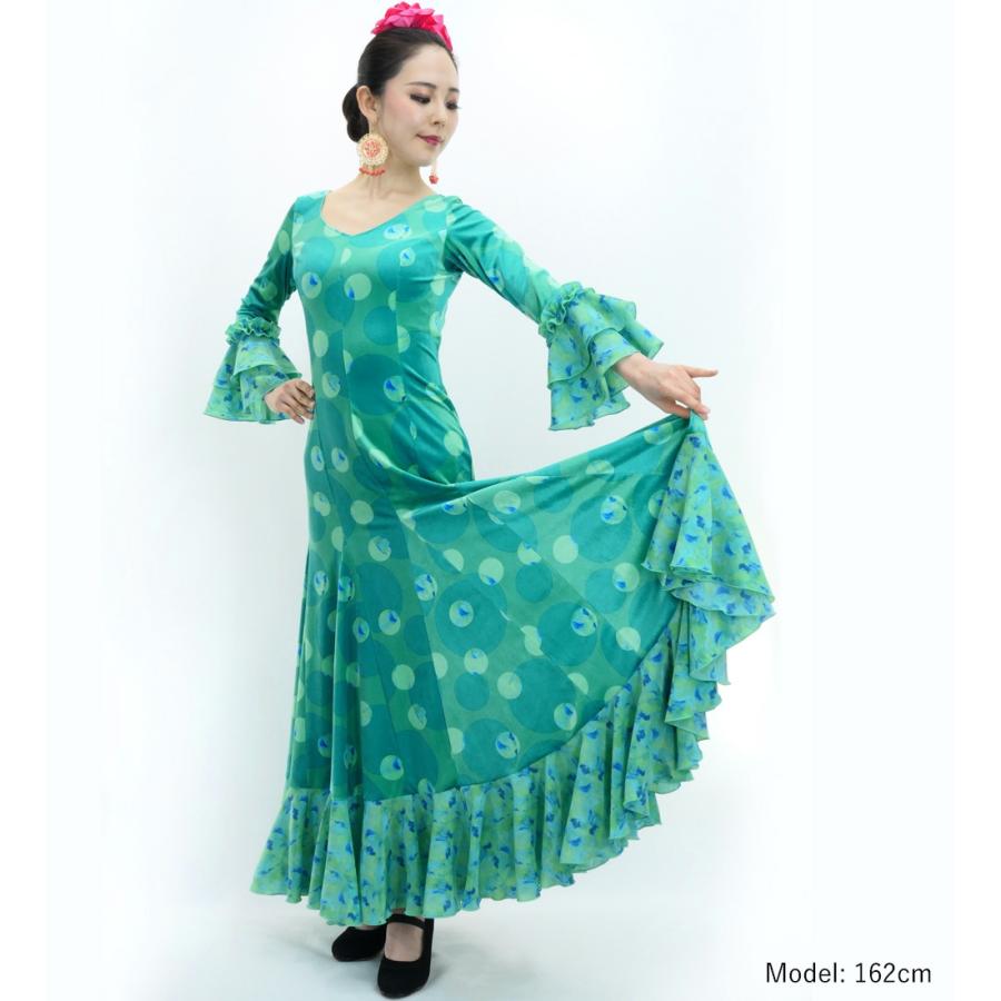 ターコイズ フラメンコワンピース