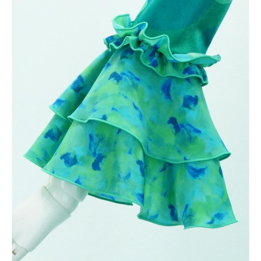 フラメンコ ベルベット フリル ワンピース 水玉 ターコイズブルー S-Lサイズ FD-7 |  | 06