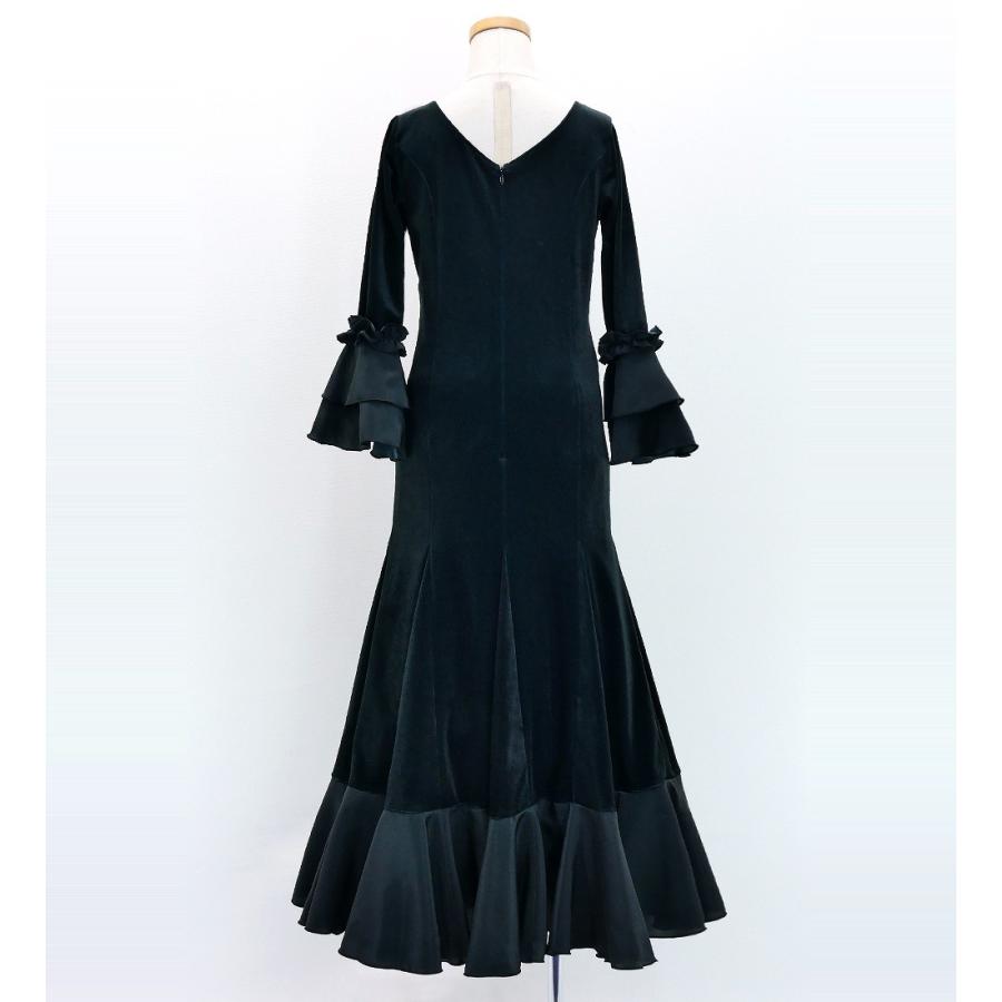 キッズ フラメンコ ベルベット フリル ワンピース ブラック 120・140サイズ FDp-1 |  | 03