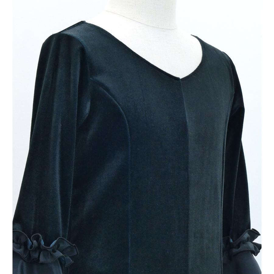 キッズ フラメンコ ベルベット フリル ワンピース ブラック 120・140サイズ FDp-1 |  | 05