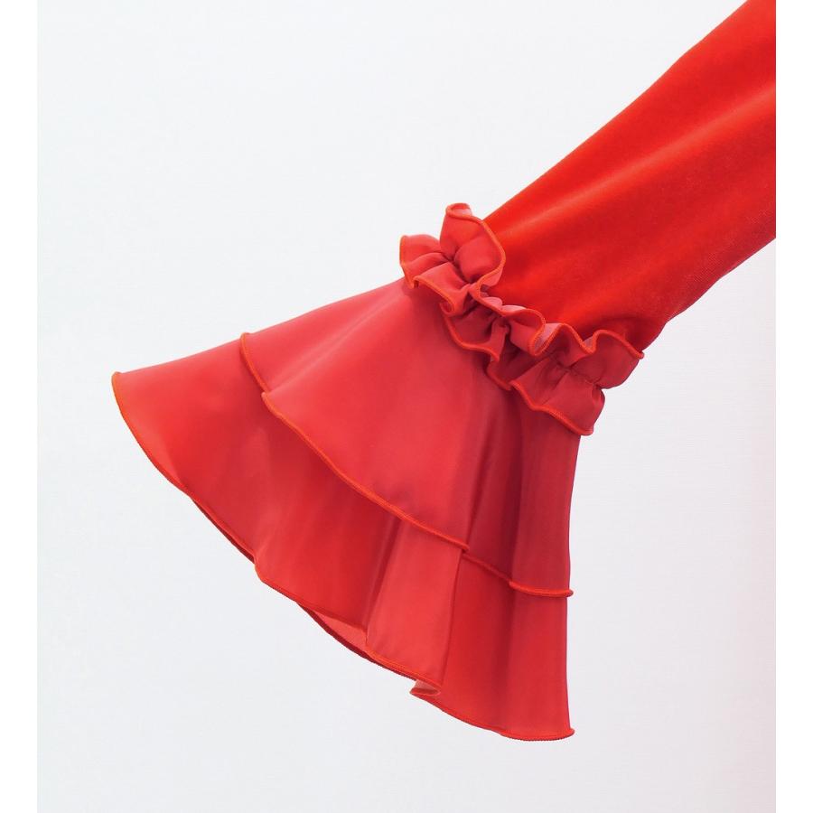 キッズ フラメンコ ベルベット フリル ワンピース ダークレッド 120・140サイズ FDp-2 |  | 07