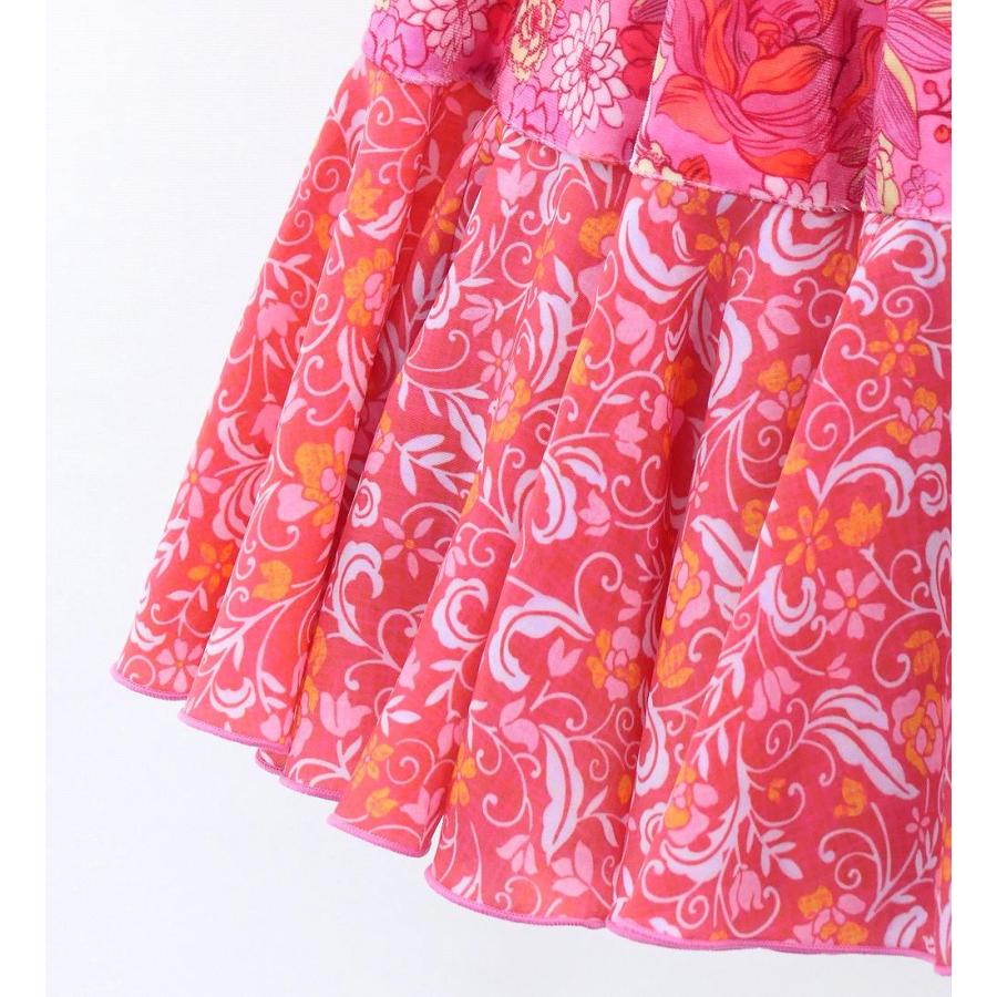 キッズ フラメンコ ベルベット フリル ワンピース モダンフラワー ピンク 120・140サイズ FDp-4 |  | 08