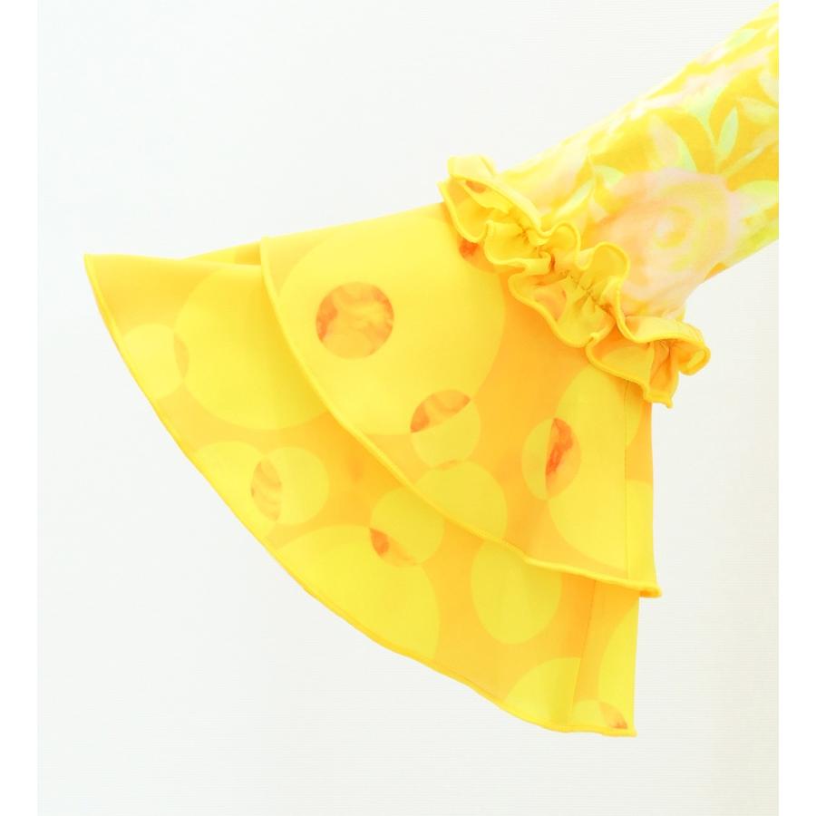 キッズ フラメンコ ベルベット フリル ワンピース 花柄 イエロー 120・140サイズ FDp-5 |  | 07