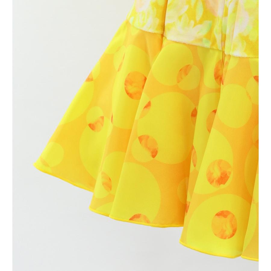 キッズ フラメンコ ベルベット フリル ワンピース 花柄 イエロー 120・140サイズ FDp-5 |  | 08