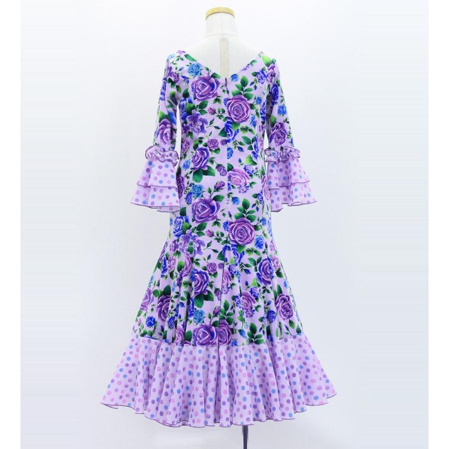 キッズ フラメンコ ベルベット フリル ワンピース ローズ ラベンダー 120・140サイズ FDp-6 |  | 03