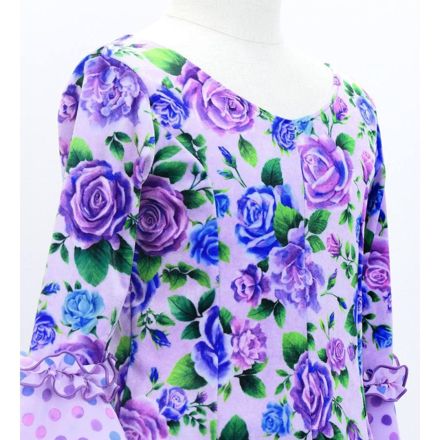 キッズ フラメンコ ベルベット フリル ワンピース ローズ ラベンダー 120・140サイズ FDp-6 |  | 05