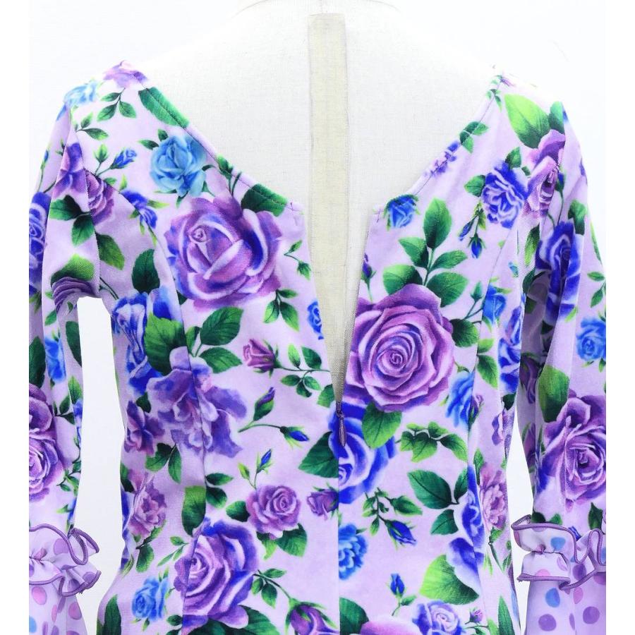 キッズ フラメンコ ベルベット フリル ワンピース ローズ ラベンダー 120・140サイズ FDp-6 |  | 06