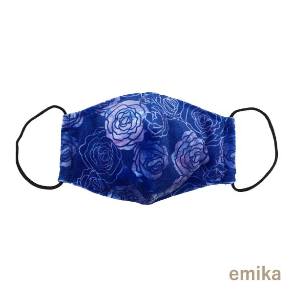 フラメンコマスク 水彩風ローズ柄 ブルー 青 1枚 S/M/Lサイズ 抗菌・防臭 選べる生地 flamencomask-12bl |  | 01
