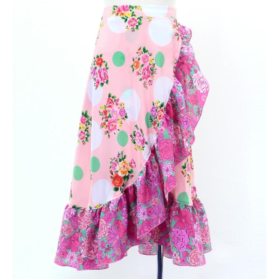 キッズ フラメンコ 巻きスカート ローズ×水玉 ピンク×ターコイズブルー 120・140サイズ FMSp-3 |  | 03