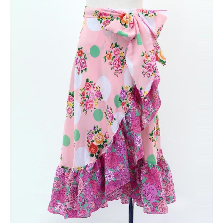 キッズ フラメンコ 巻きスカート ローズ×水玉 ピンク×ターコイズブルー 120・140サイズ FMSp-3 |  | 05