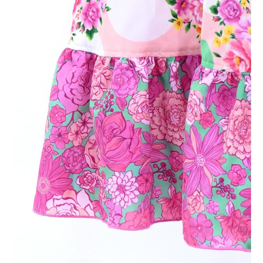 キッズ フラメンコ 巻きスカート ローズ×水玉 ピンク×ターコイズブルー 120・140サイズ FMSp-3 |  | 06