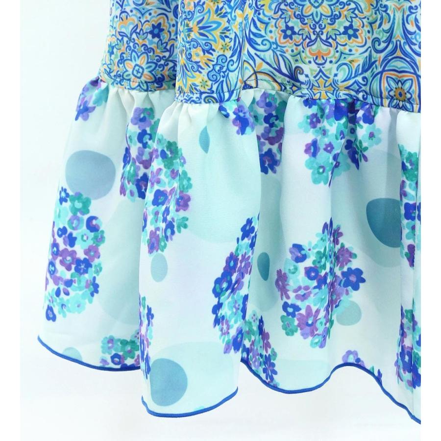 キッズ フラメンコ 巻きスカート アラベスク×花柄 ブルー 120・140サイズ FMSp-4 |  | 05