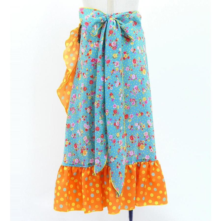 キッズ フラメンコ 巻きスカート ローズ×水玉 ライトブルー×オレンジ 120・140サイズ FMSp-6 |  | 03