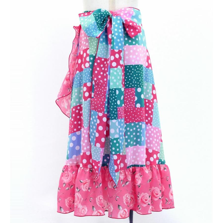 キッズ フラメンコ 巻きスカート 水玉×ローズ ライトブルー×ピンク  120・140サイズ FMSp-7 |  | 03