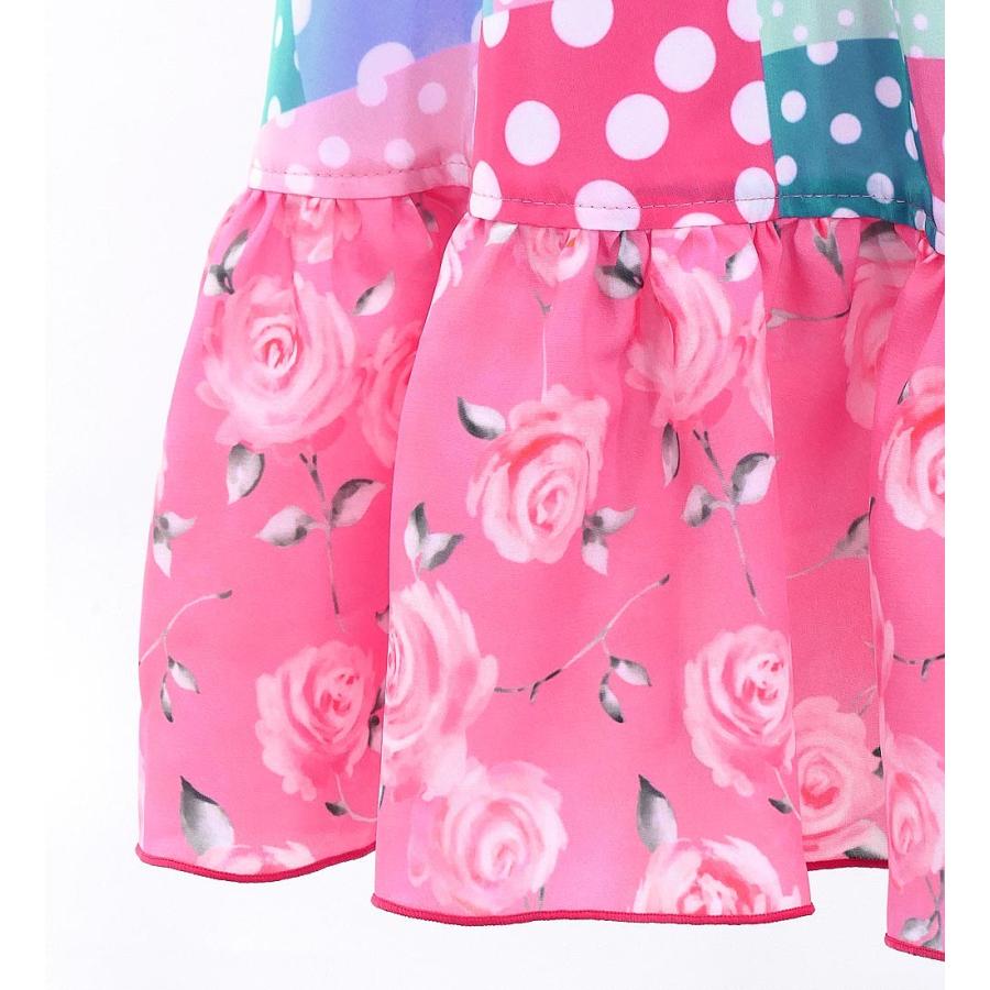 キッズ フラメンコ 巻きスカート 水玉×ローズ ライトブルー×ピンク  120・140サイズ FMSp-7 |  | 05