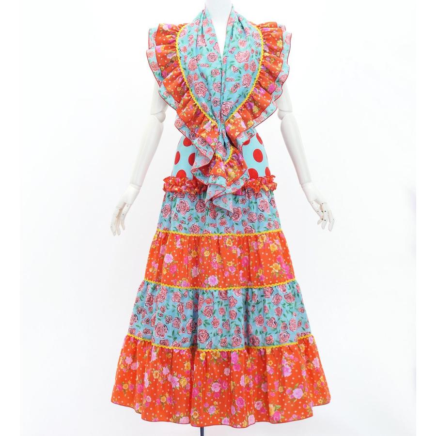 フラメンコ ピキージョ＆スカートセット 水玉×ローズ ライトブルー×レッド S-Lサイズ FPS-11 | 