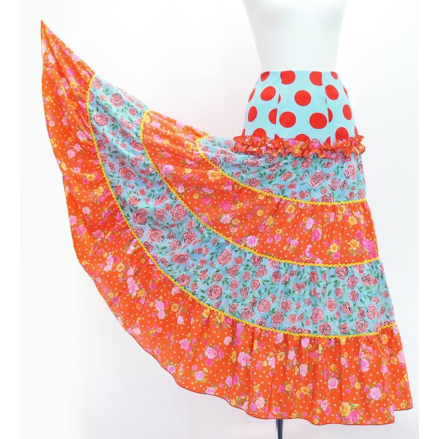 フラメンコ ピキージョ＆スカートセット 水玉×ローズ ライトブルー×レッド S-Lサイズ FPS-11 |  | 06