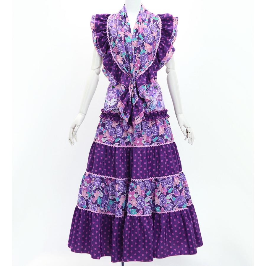 フラメンコ ピキージョ＆スカートセット ローズ×水玉 パープル S-Lサイズ FPS-12 | 