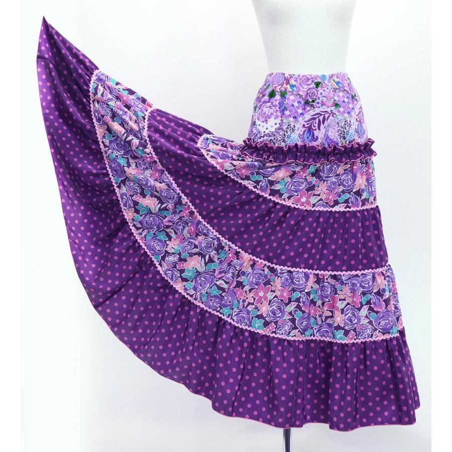 フラメンコ ピキージョ＆スカートセット ローズ×水玉 パープル S-Lサイズ FPS-12 |  | 06