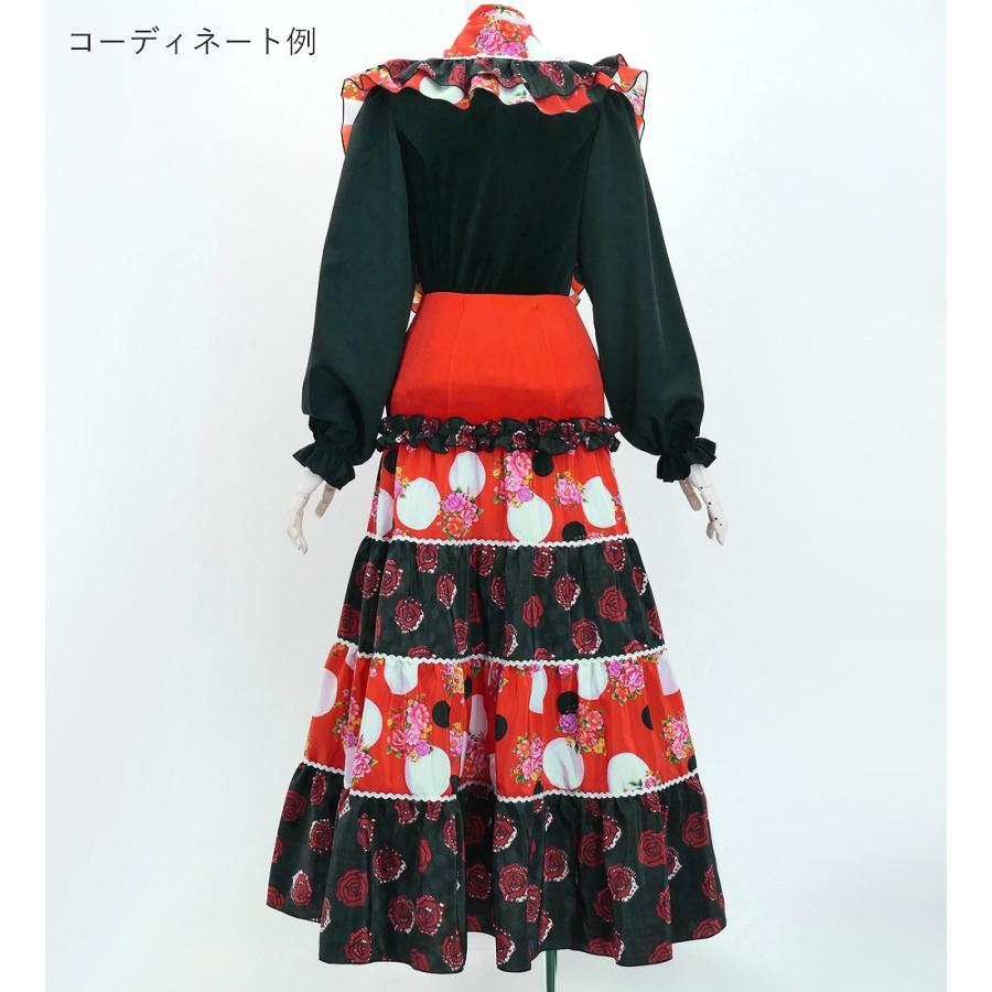 フラメンコ ピキージョ＆スカートセット ローズ×水玉 レッド×ブラック S-Lサイズ FPS-13 |  | 03