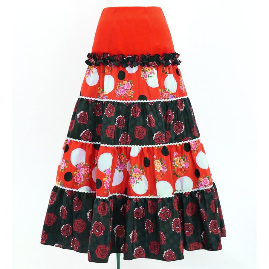 フラメンコ ピキージョ＆スカートセット ローズ×水玉 レッド×ブラック S-Lサイズ FPS-13 |  | 05
