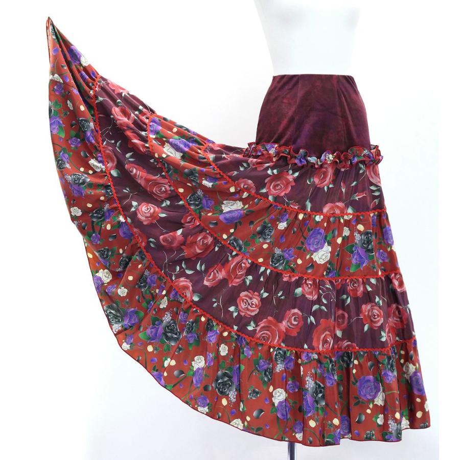 フラメンコ ピキージョ＆スカートセット ローズ ワイン S-Lサイズ FPS-15 |  | 06