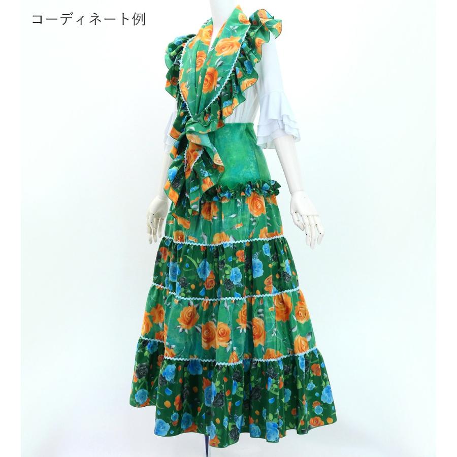 フラメンコ ピキージョ＆スカートセット ローズ ターコイズブルー×グリーン S-Lサイズ FPS-16 |  | 02