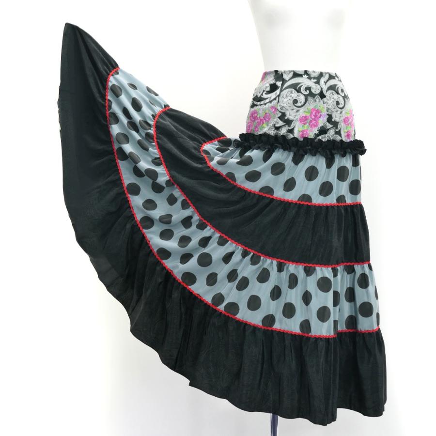 フラメンコ ピキージョ＆スカートセット ペイズリー×水玉 ブラック S-Lサイズ FPS-5 |  | 06