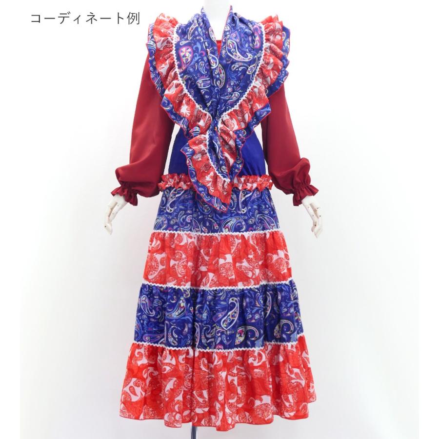 フラメンコ ピキージョ＆スカートセット ペイズリー ネイビー×レッド S-Lサイズ FPS-7 |  | 01