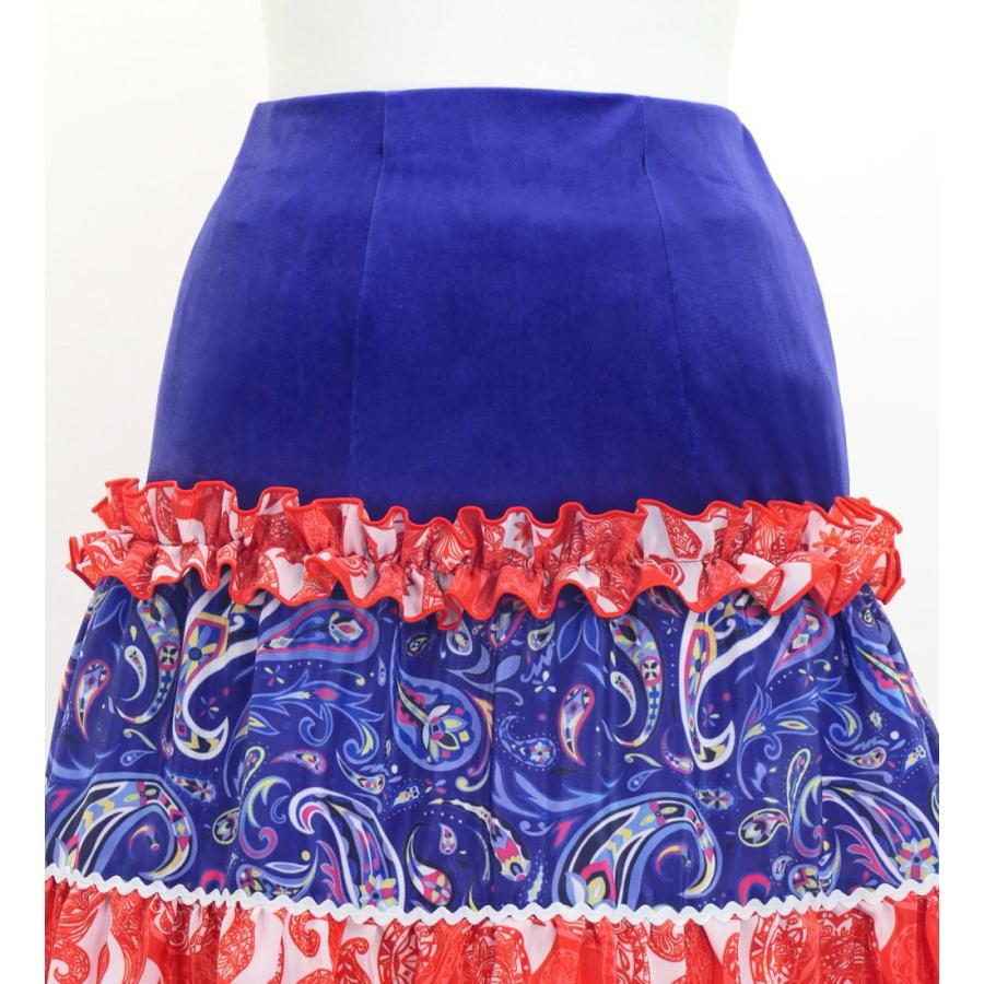 フラメンコ ピキージョ＆スカートセット ペイズリー ネイビー×レッド S-Lサイズ FPS-7 |  | 07