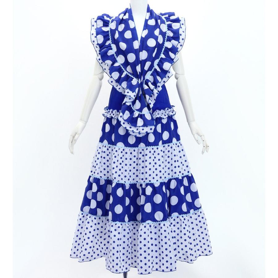 フラメンコ ピキージョ＆スカートセット 水玉 ブルー×ホワイト S-Lサイズ FPS-9 | 