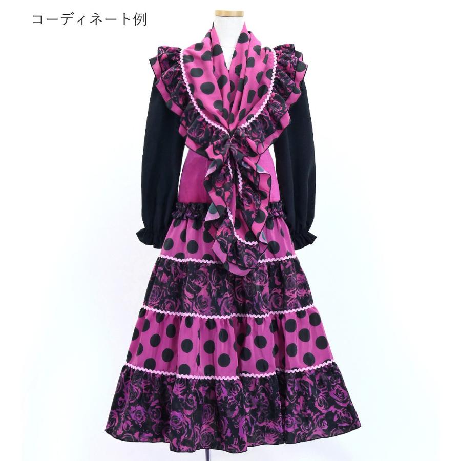 キッズ フラメンコ ピキージョ＆スカートセット 水玉×ローズ ワイン×ブラック S-Lサイズ FPSp-2 |  | 02