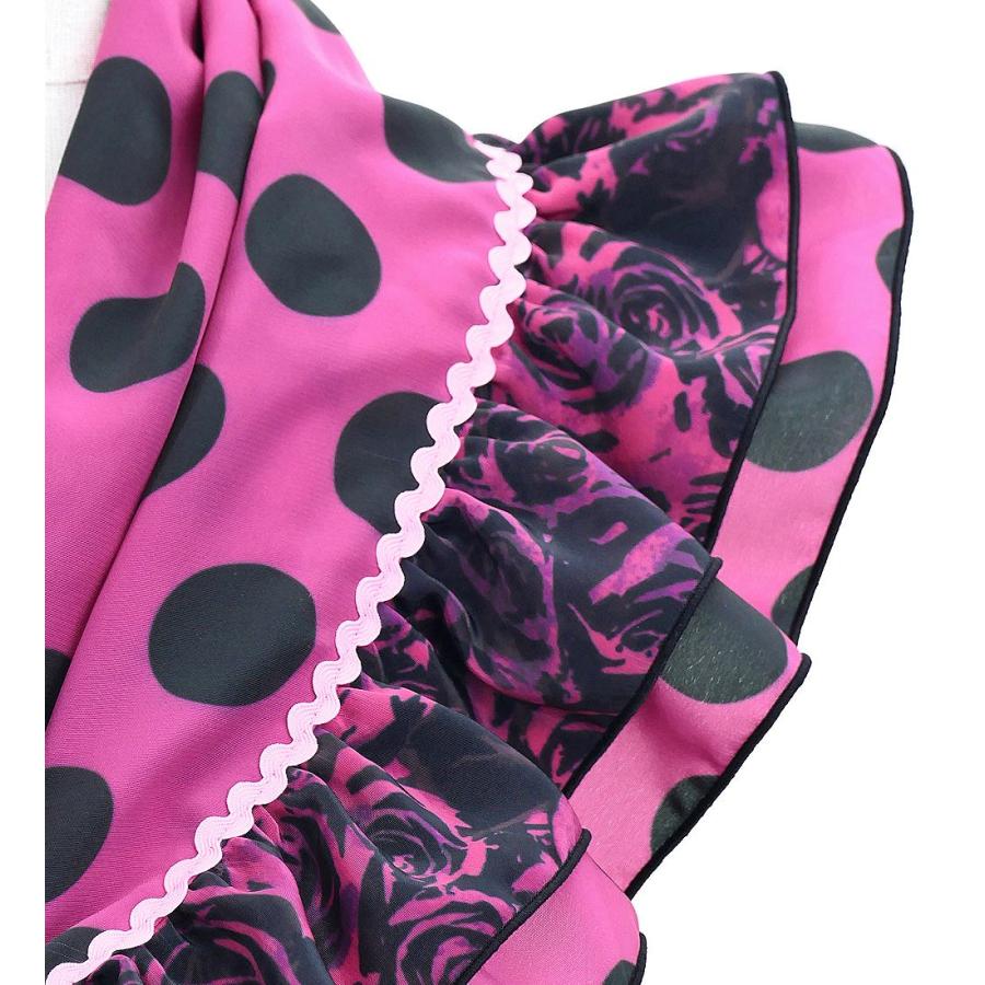 キッズ フラメンコ ピキージョ＆スカートセット 水玉×ローズ ワイン×ブラック S-Lサイズ FPSp-2 |  | 05