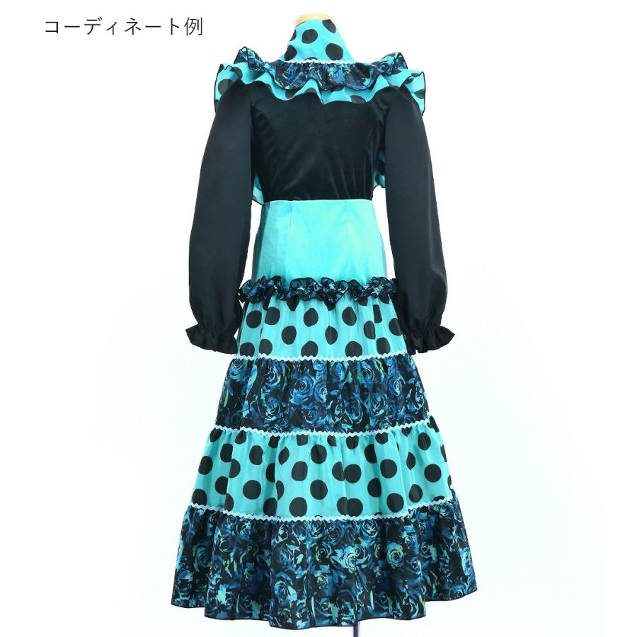 キッズ フラメンコ ピキージョ＆スカートセット 水玉×ローズ ライトブルー×ブラック S-Lサイズ FPSp-3 |  | 03
