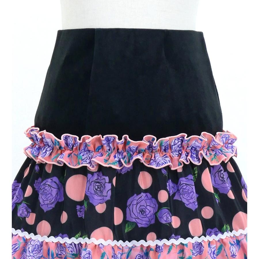 キッズ フラメンコ ピキージョ＆スカートセット ローズ×水玉 パープル×ピンク S-Lサイズ FPSp-7 |  | 08