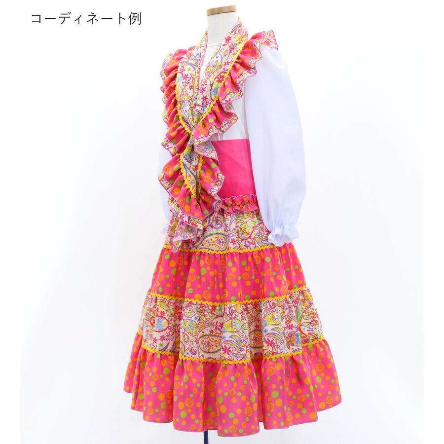 キッズ フラメンコ ピキージョ＆スカートセット ペイズリー×水玉 ピンク×イエロー S-Lサイズ FPSp-8 |  | 04