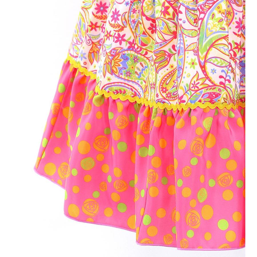キッズ フラメンコ ピキージョ＆スカートセット ペイズリー×水玉 ピンク×イエロー S-Lサイズ FPSp-8 |  | 09