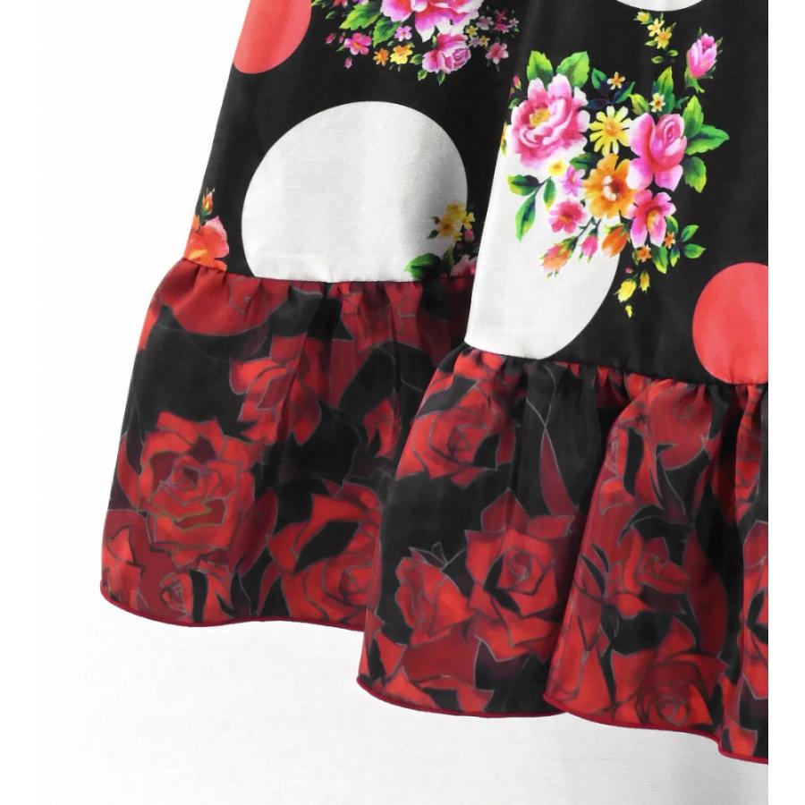 フラメンコ スカート 黒 赤 花柄 フリル 楽天市場】ダンス スカート ロング丈 広がる フラメンコ