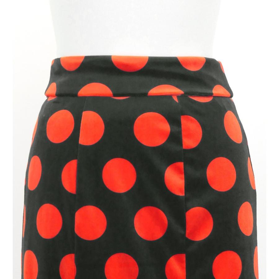 フラメンコ ハイウエストマーメイドスカート 水玉 ブラック×オレンジ