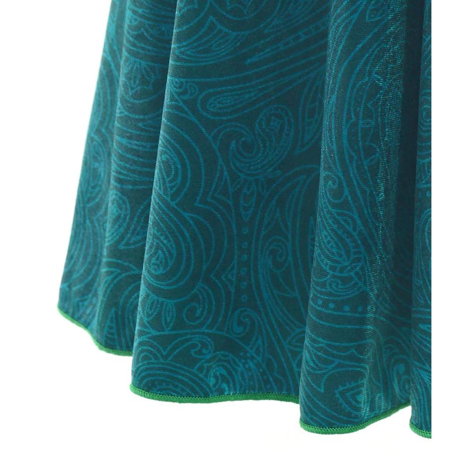 フラメンコ ハイウエストマーメイドスカート ペイズリー×ローズ ターコイズブルー FS-45 |  | 03