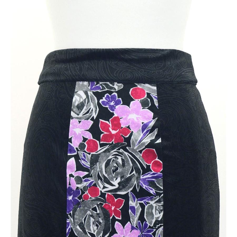 フラメンコ ハイウエストマーメイドスカート ペイズリー×ローズ ブラック FS-49 |  | 02