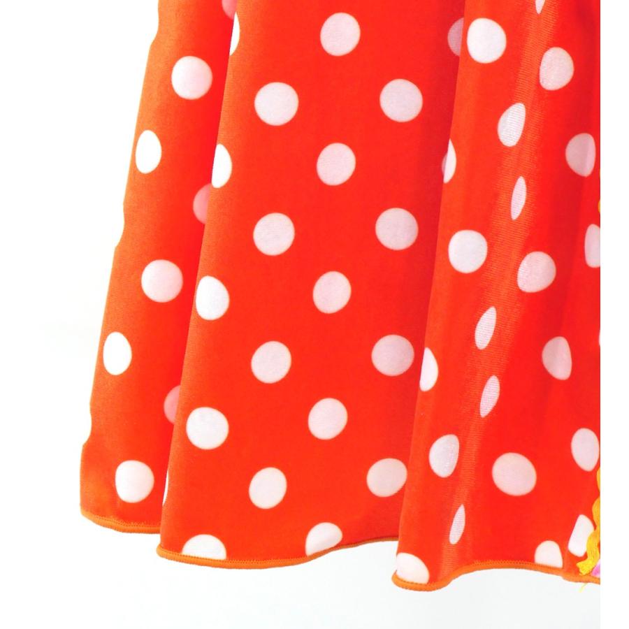 フラメンコ ハイウエストマーメイドスカート 飾りあり 水玉×ローズ オレンジ S-Lサイズ FS-55 |  | 03