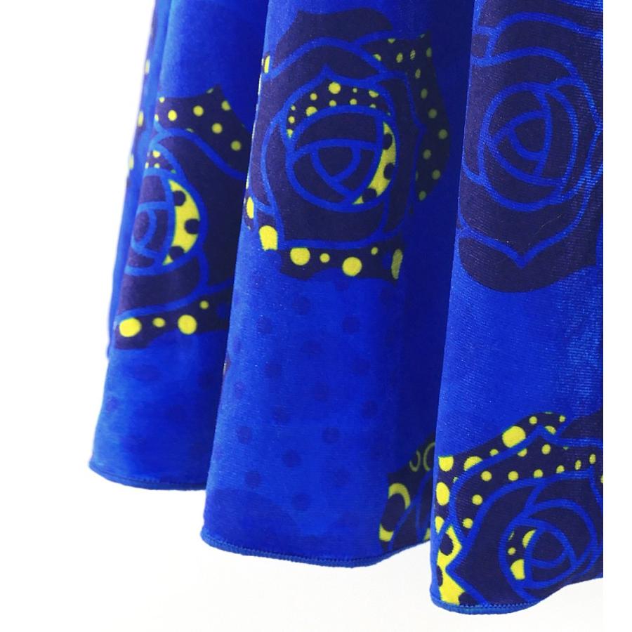 フラメンコ ハイウエストマーメイドスカート 飾りあり ローズ×水玉 ブルー S-Lサイズ FS-55 |  | 03