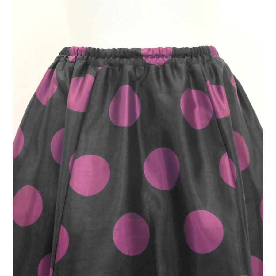 フラメンコ ロングサーキュラースカート リボン付き 水玉 ダークパープル×ピンク FS-58 |  | 03